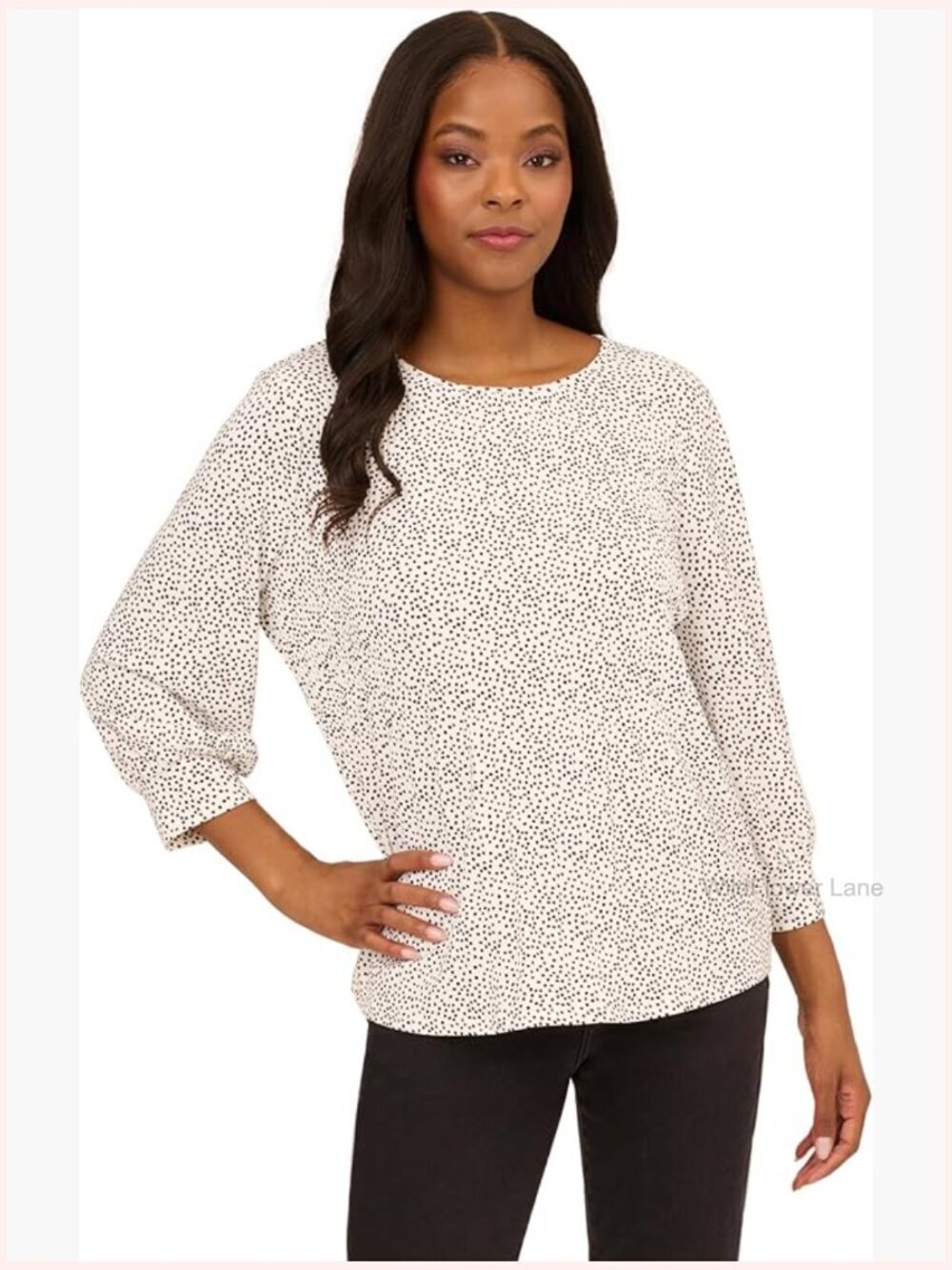 Pleated Trapeze Top with Button Back, Crepe Knit